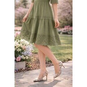 LifeStride Floral Pointed Toe Pumps 11W Wide Never Worn Soft System Spring Heels